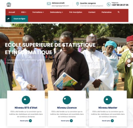 Aperçu : Site de l'École Supérieure de Statistique et d'Informatique