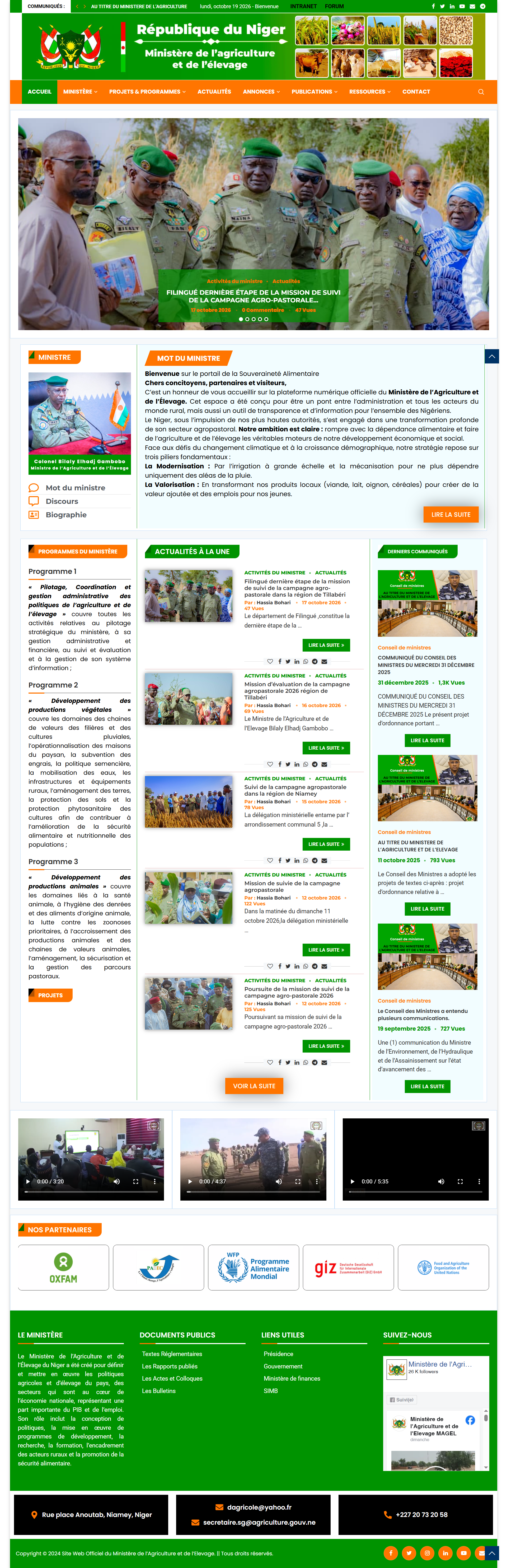 Aperçu : Ministère de l’Agriculture et de l’Élevage