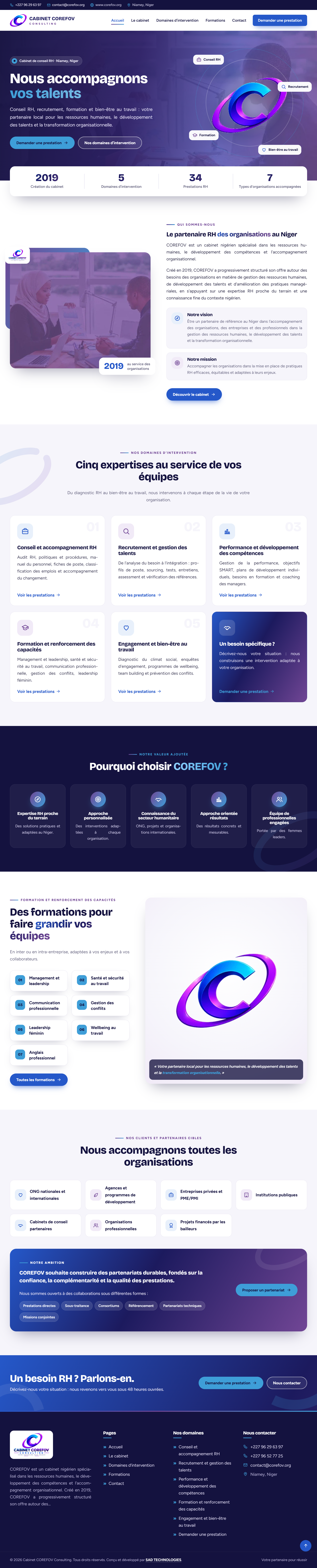 Aperçu : Site web COREFOV